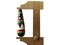 5 35mm Vintage Painted White Black and Red Teardrop Peruvian Clay Beads